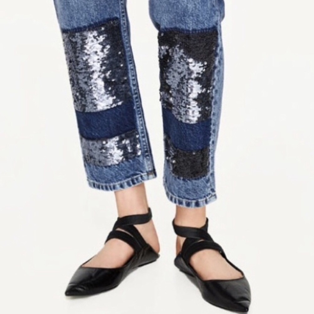 πHPπ ZARA Jeans With Sequin Embellishments - Picture 1 of 15